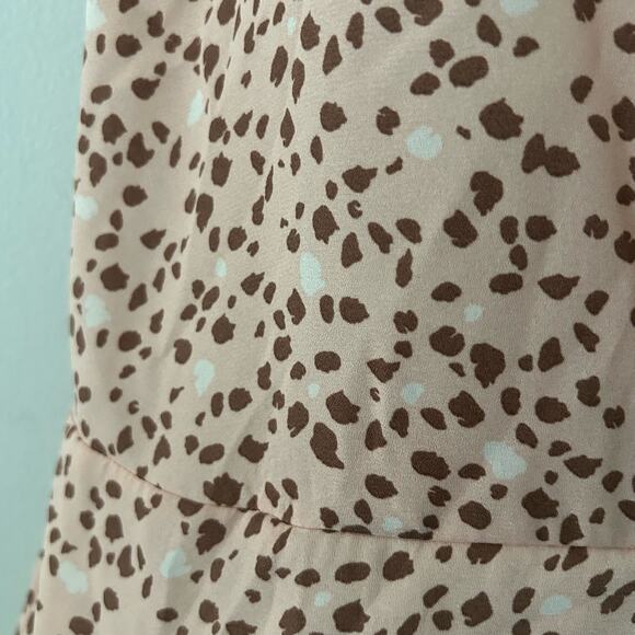 Pleione Women's Collared Pink Animal Print Peplum Wrap Top XS NWOT - Picture 6 of 10